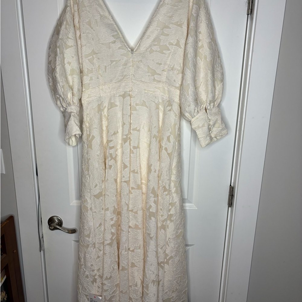 NWT ASOS Edition floral organza midi dress with blouson sleeve - Picture 5 of 7